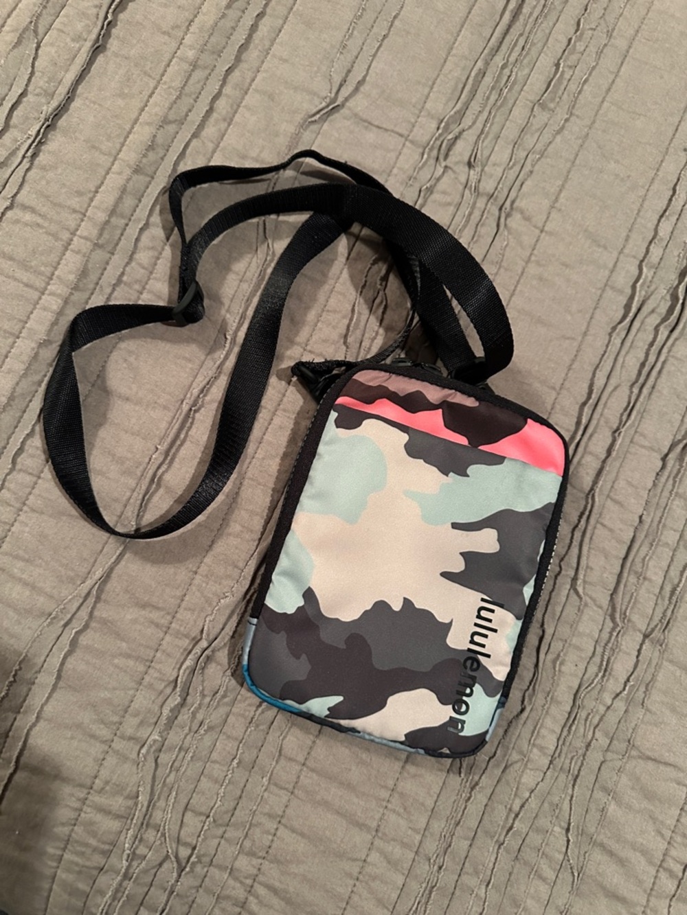 lululemon athletica Camo Crossbody Pouch in Pink, Mint & Black